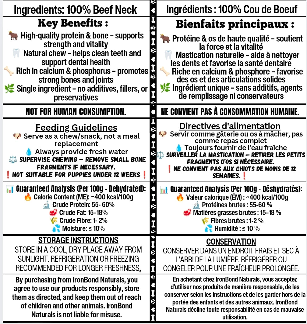 Dehydrated Beef Neck ( Small & Large)
