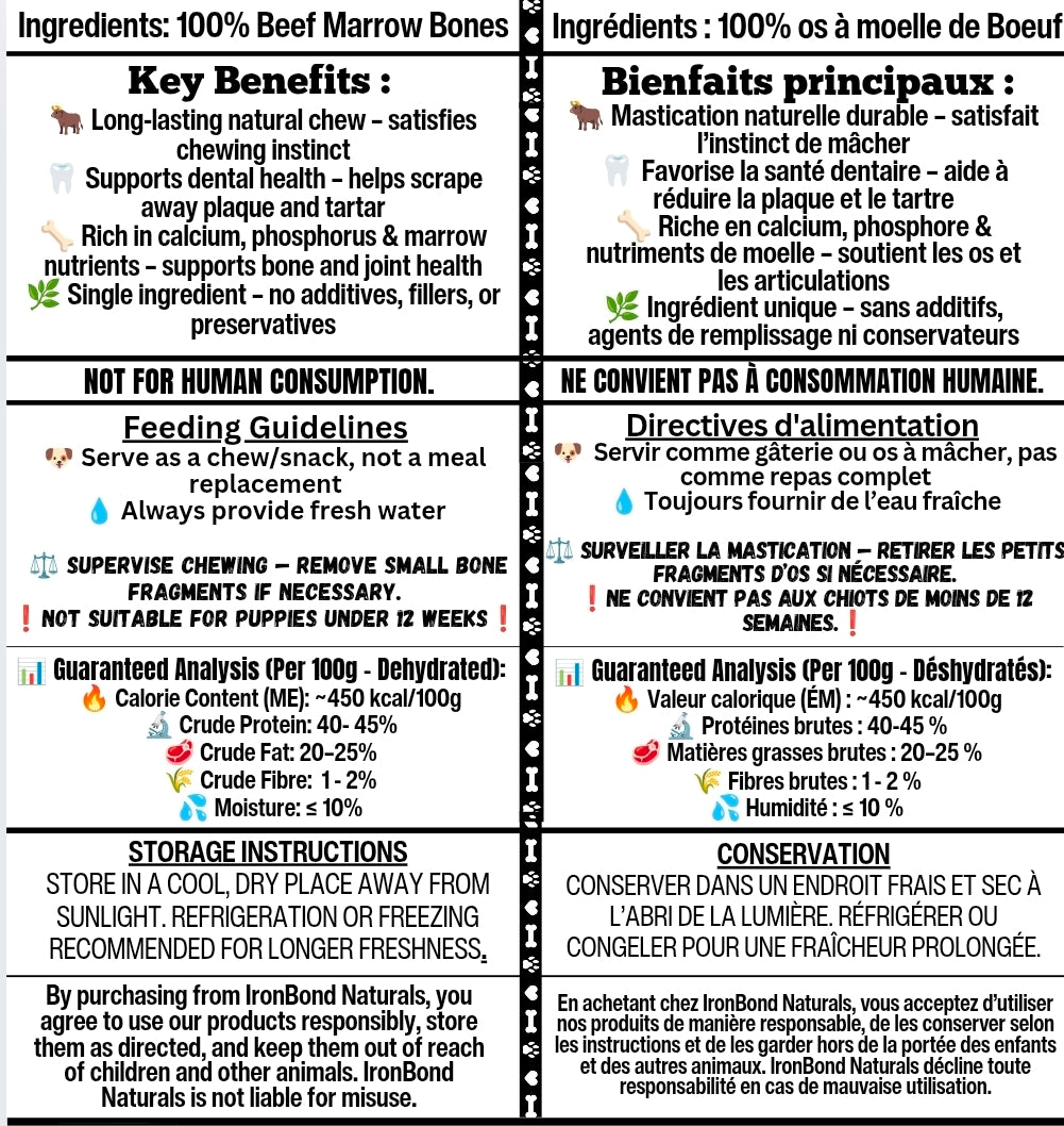 Dehydrated Beef Marrow Bones