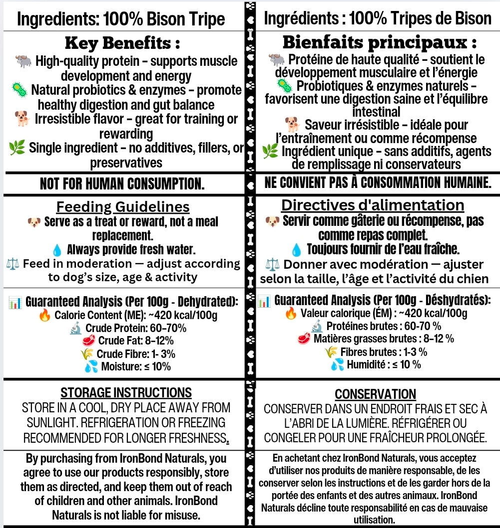 Dehydrated Bison Tripe Chips