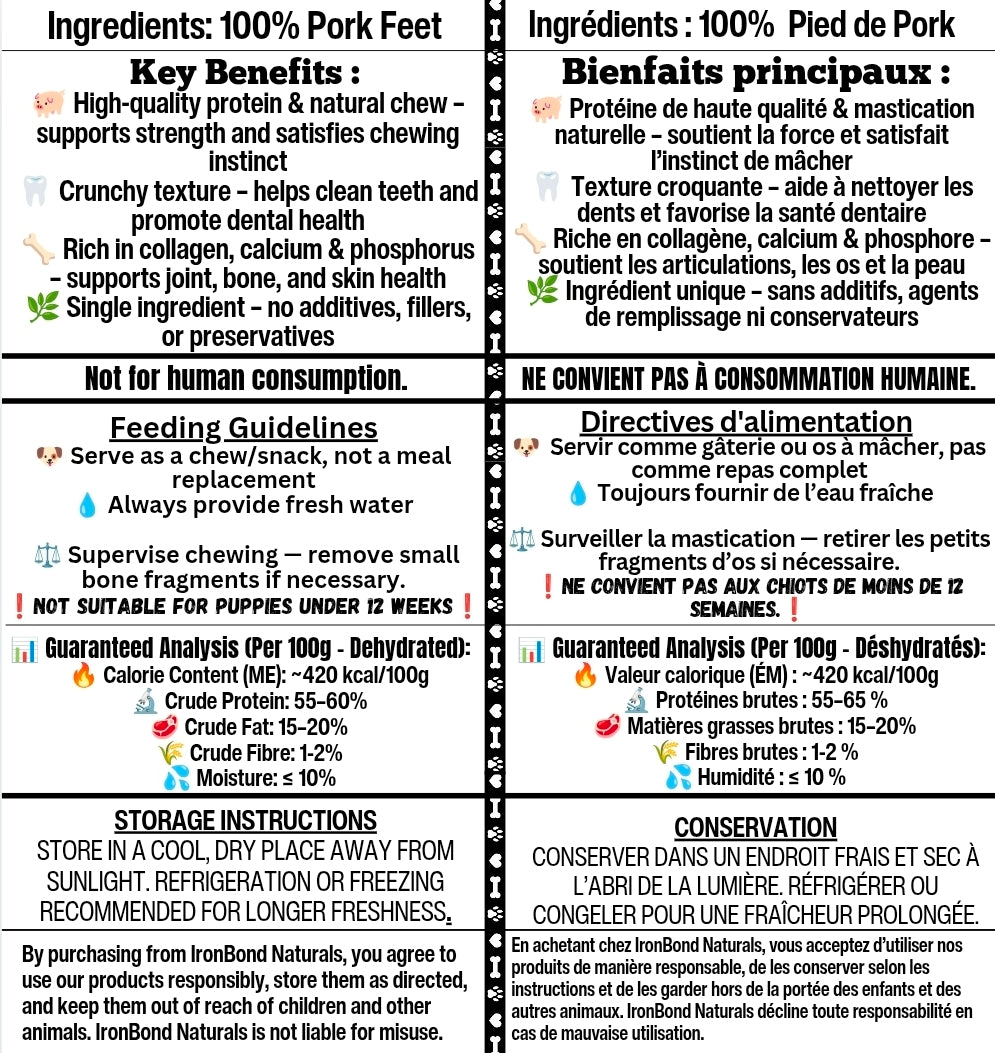 Dehydrated Pork Feet (Regular & XLarge)
